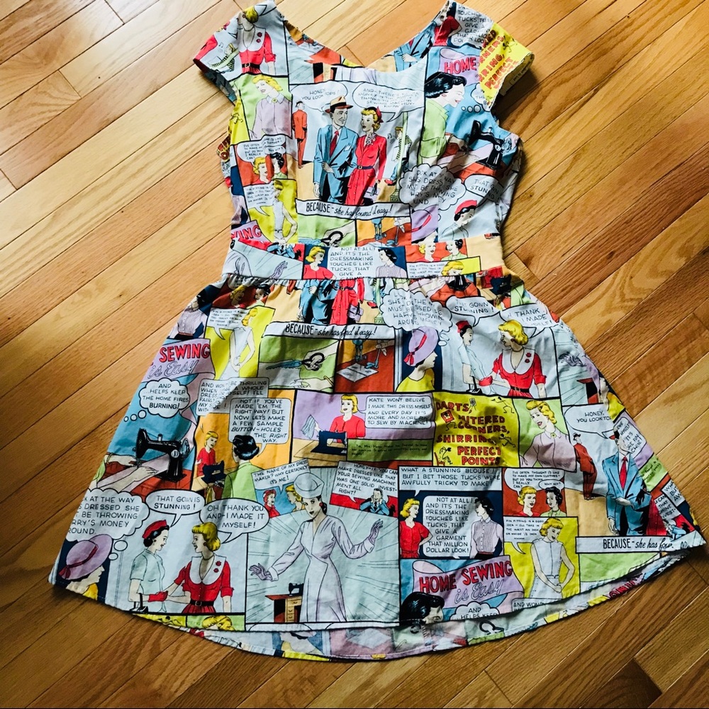 modcloth retrolicious comic dress
